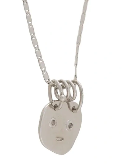 Shop Maria Black Happy Happy Necklace In Silver