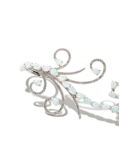 Shop As29 18kt White Gold Lucy Opal And Diamond Four In Silver