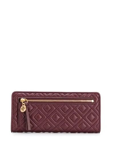 Shop Tory Burch Diamond Quilt Wallet In Red