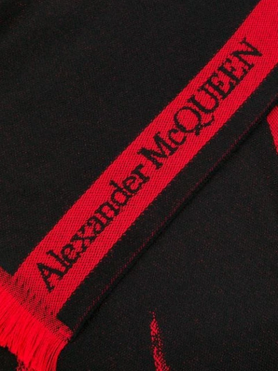 Shop Alexander Mcqueen King & Queen Scarf In 1074 Black+red