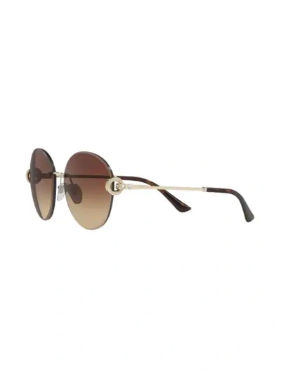 Bulgari Round Frame Sunglasses In Metallic