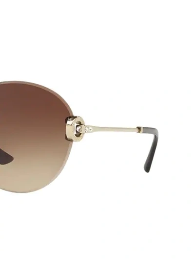 Bulgari Round Frame Sunglasses In Metallic