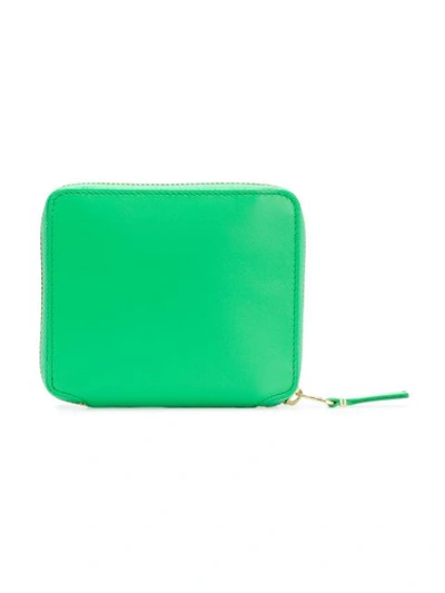Comme Des Garçons Zip Around Wallet In Green