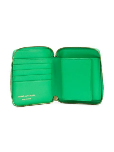 Comme Des Garçons Zip Around Wallet In Green