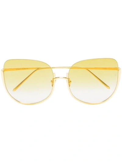 Shop Linda Farrow Kennedy Oversize-frame Sunglasses In Yellow