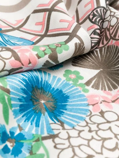 Shop Fendi Floral Print Scarf - White