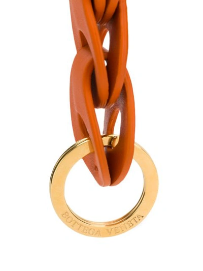 Shop Bottega Veneta Interwoven Key Ring In Orange