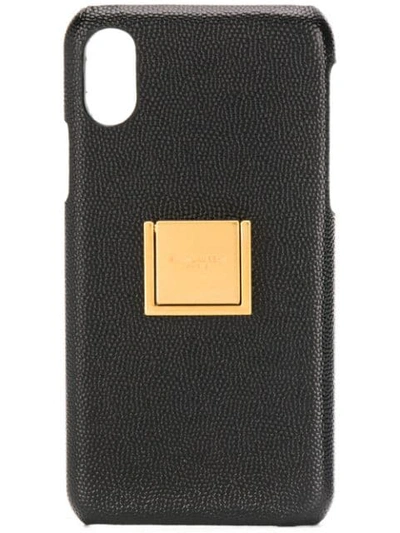 Shop Saint Laurent Clip Logo Plaque Iphone X Case In Black