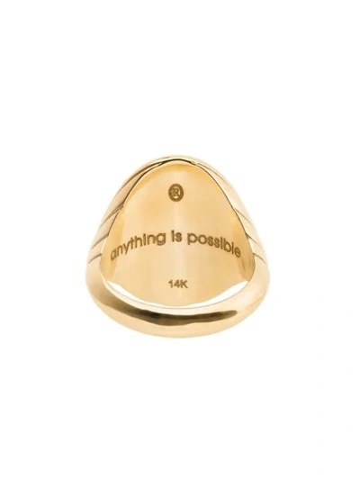 Shop Retrouvai 14kt Gold Flying Pig Signet Ring In Metallic