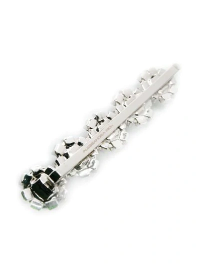 Shop Alessandra Rich Crystal Embellished Hair Clips In Silver