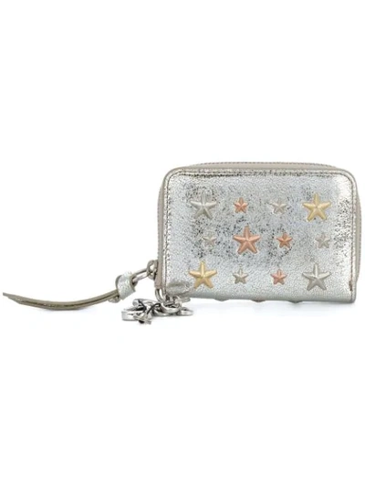 Shop Jimmy Choo Cadet Keyring Wallet - Metallic