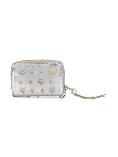 Shop Jimmy Choo Cadet Keyring Wallet - Metallic