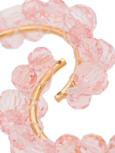 Shop Simone Rocha Wiggle Crystal Hoop Earrings In Pink