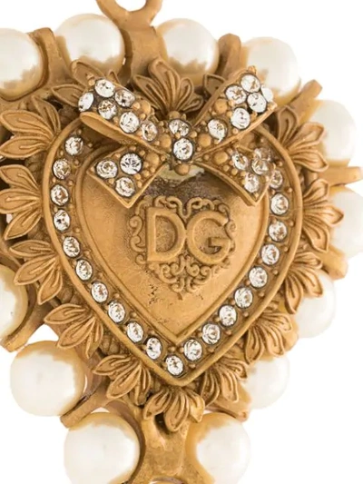 Shop Dolce & Gabbana Dg Heart Plaque Necklace In Gold
