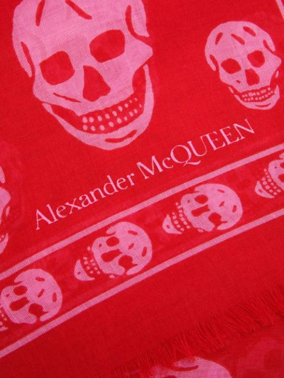 Shop Alexander Mcqueen Skull-print Scarf In 6472 Red