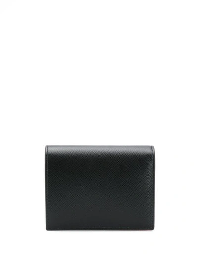 Shop Prada Heart Print Wallet In Black