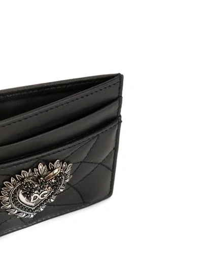 Shop Dolce & Gabbana Devotion Embellished Cardholder In Black