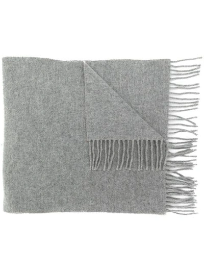 Shop Isabel Marant Oversized Fringed Scarf In Grey