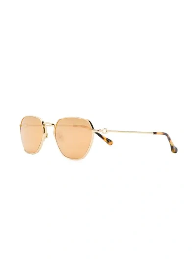 Shop Alessandra Rich X  Round Sunglasses In Gold