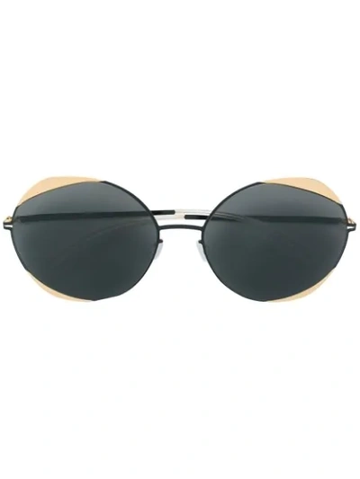 Shop Mykita Round Tinted Sunglasses In Black