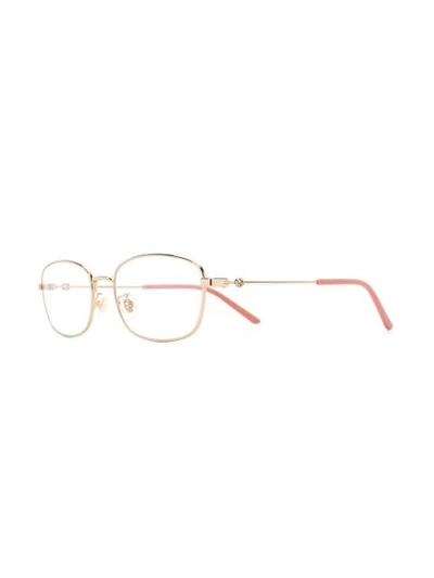 Shop Gucci Square Glasses In Gold