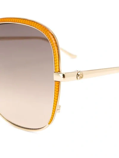 Shop Gucci Oversized Sunglasses In 金色