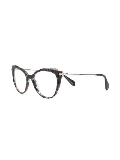 Shop Miu Miu Cat-eye Tortoiseshell Glasses In Brown