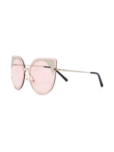 Shop Matthew Williamson Cat Eye Frame Sunglasses In Pink