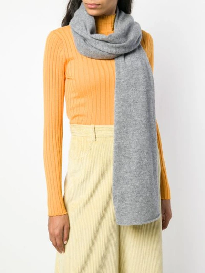 Shop Allude Knit Scarf In Grey