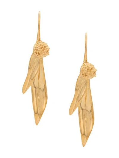 Shop Aurelie Bidermann Mimosa Earrings In Gold