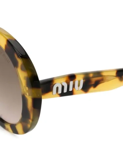 Shop Miu Miu Oversized Tortoiseshell Sunglasses In Brown