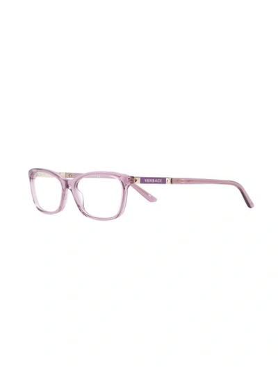 Shop Versace Square Frame Glasses In Pink