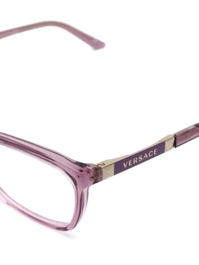 Shop Versace Square Frame Glasses In Pink