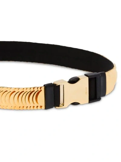 Shop Prada Applique Strap Seatbelt-style Belt In Gold