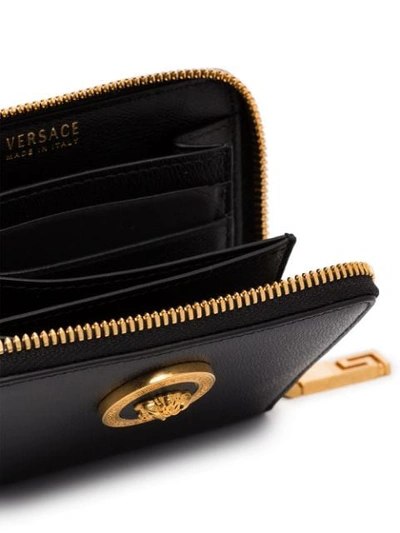 Shop Versace Icon Medusa Zip-around Wallet In Black