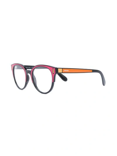 Shop Prada Round Glasses In Multicolour