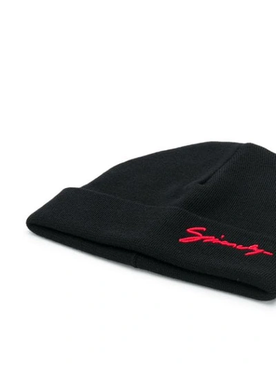 Shop Givenchy Embroidered Logo Beanie In Black