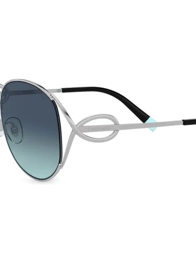 Shop Tiffany & Co Eyewear Square Oversized Sunglasses In Silver