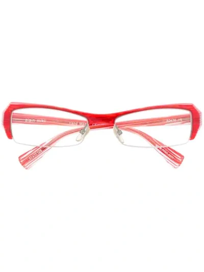 ALAIN MIKLI 条纹眼镜 - 红色