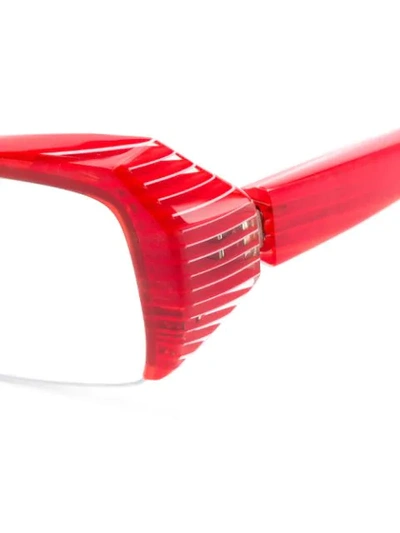 Shop Alain Mikli Striped Glasses In Red