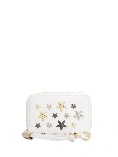 Shop Jimmy Choo Star-studded Mini Wallet In White