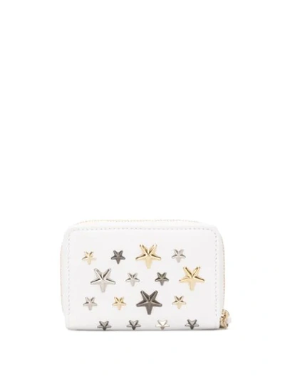 Shop Jimmy Choo Star-studded Mini Wallet In White