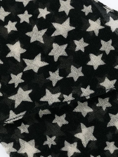 Shop Saint Laurent Star Print Scarf In Black