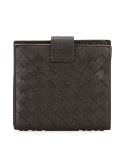 Shop Bottega Veneta Interlaced Leather Bi-fold Wallet - Black