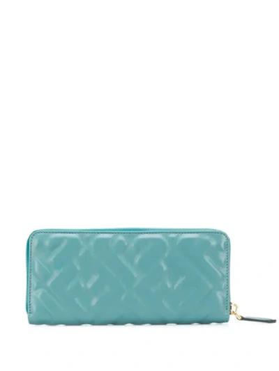 Shop Fendi Embossed Wallet In Blue