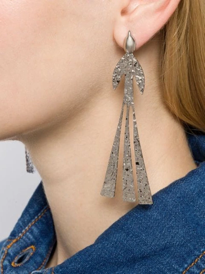 Shop Jw Anderson Foil Style Oversized Earrings In Silver