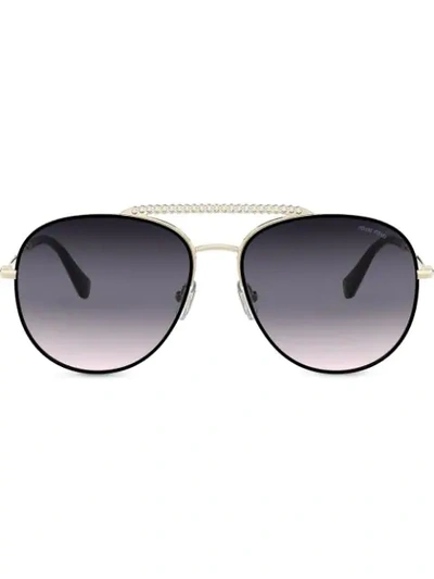 Shop Miu Miu 'société' Sonnenbrille In Black