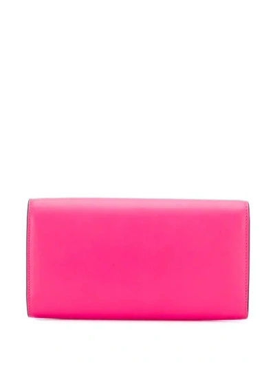 Shop Balmain Logo Plaque Chain Wallet In Pink