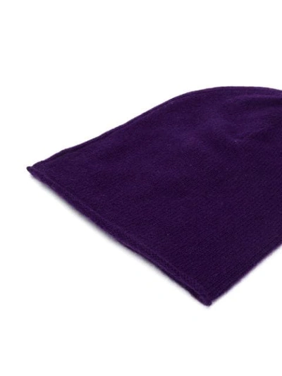 Shop Allude Chunky Knit Beanie Hat In Purple