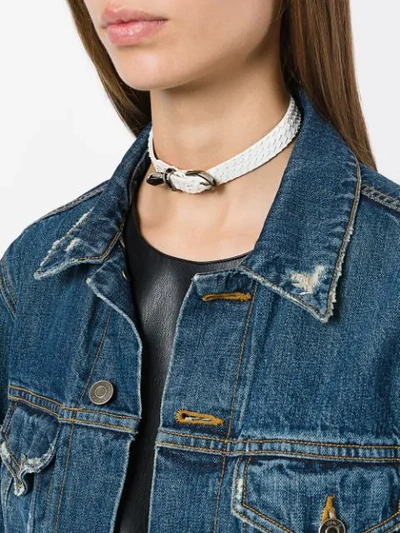 Shop Manokhi Buckled Choker Necklace In White